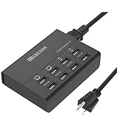 USB Charger, HITRENDS 8 Ports Charging Station 60W/12A Multi Port USB Charger Hub for Multiple De...