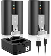 2 Pack for Ring Battery 6040mAh Replacement with Ring Charger Station, Rechargeable Ring Camera B...