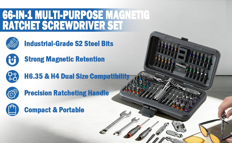MAGNETIG RATCHET SCREWDRIVER SET
