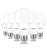 Lepro Dimmable LED Light Bulbs 60 Watt Equivalent, 9.5W 800LM Daylight White 5000K, A19 E26 Stand...