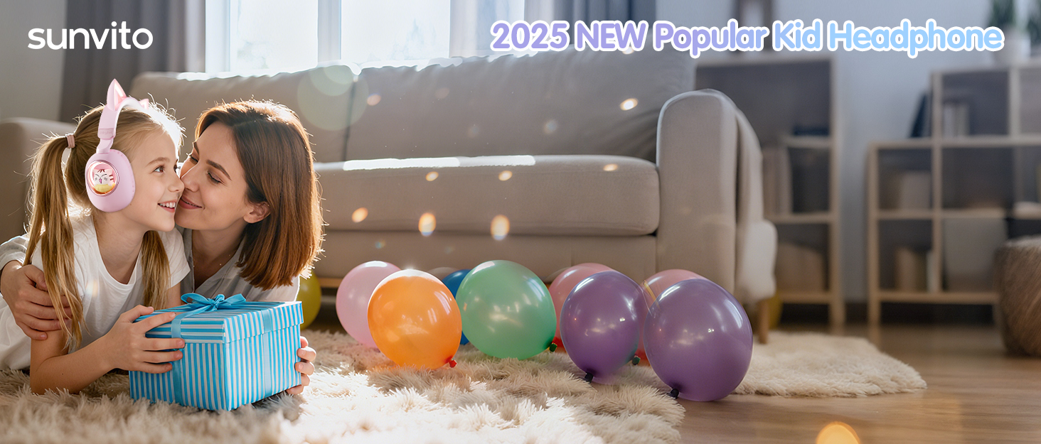 Text reads 'sunvita' and '2023 New Popular Soft Head Phone'. Product photography showing colorful balloons and lifestyle shots.