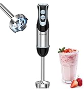 FRESKO Immersion Blender 500 Watt 12 Speed &amp; Turbo Mode, 304 Stainless Steel Blades Hand Blender ...