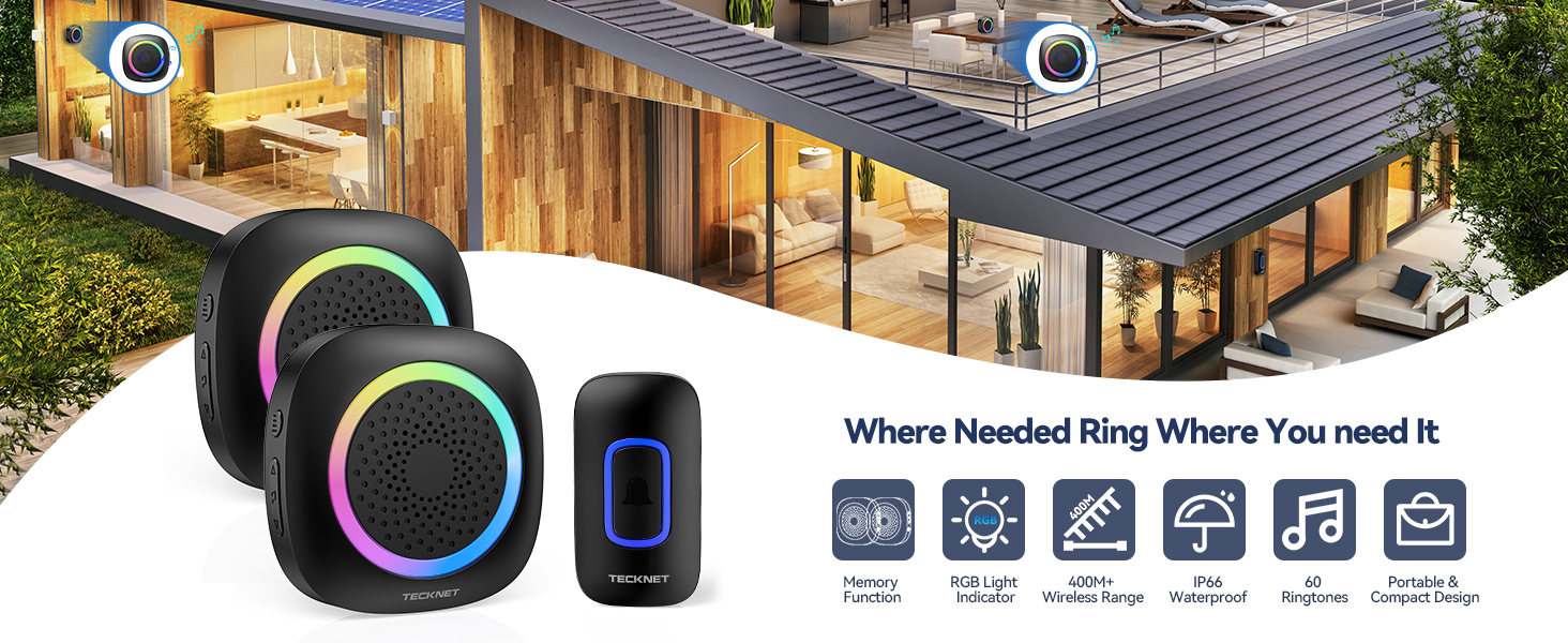 wireless doorbell rgb light