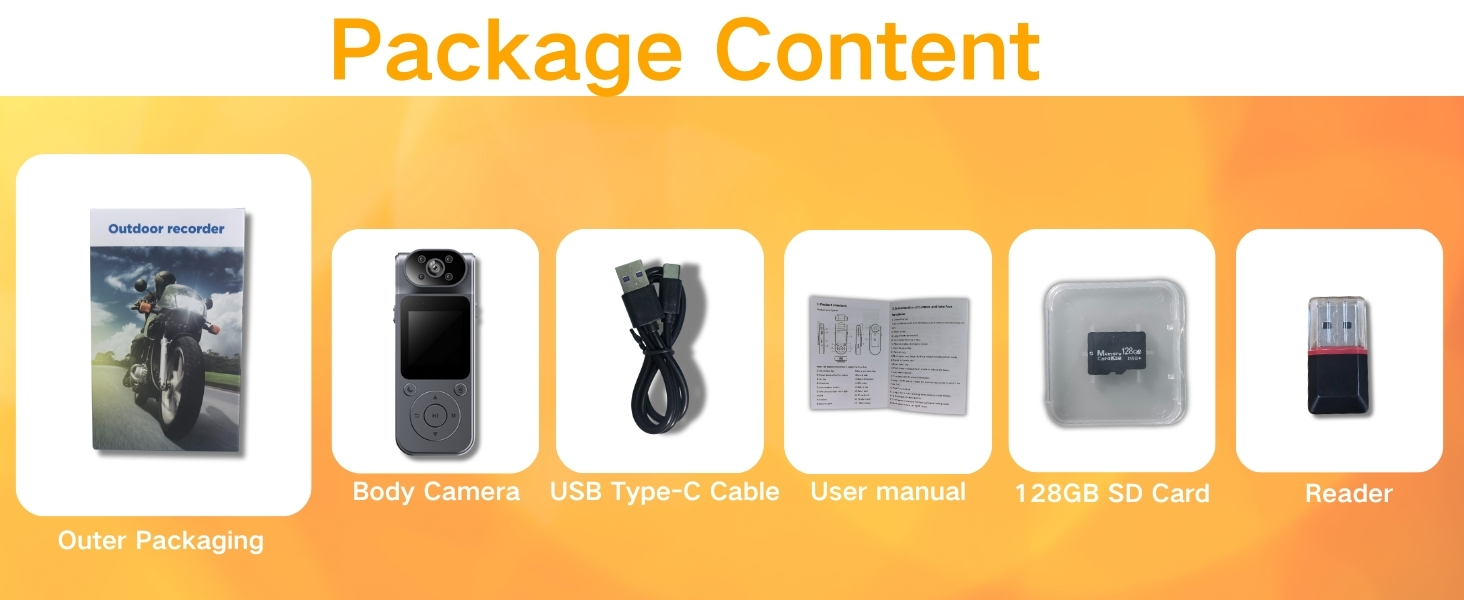 bodycam camera with audio 4k body mounted video cameras