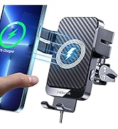 Wireless Car Charger, MOKPR 15W Fast Charging Auto-Clamping Car Charger Phone Mount Air Vent Cell...