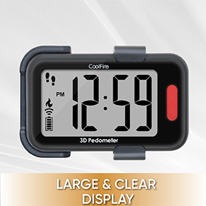 COOLFIRE 3D Accurate Pedometer for Walking, Simple Step Counter with Large Watch Display, Pedometer