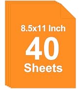 40 Sheets Colored Cardstock, 8.5 x 11 Construction Paper, Orange Card Stock Paper, Cardstock Prin...
