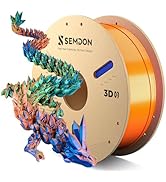 SEMDON Tri-Colors Silk PLA Filament 1.75mm, Christmas Gifts 3D Rainbow PLA Filament ±0.02mm, High...