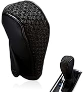 MOXRUQ Car Gear Shift Cover, Leather Gear Shifter Stick Protector, Anti-Slip Breathable Shift Kno...