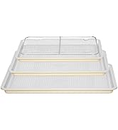 Ymiton Nonstick Ceramic Baking Sheet With Rack, 3-Pack Half/Jelly Roll/Quarter Sheet Pan, Non-Tox...