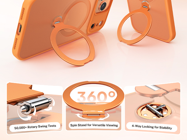 360 spin magnetic stand case for iPhone 17 pro max case