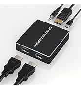Arleedyn DisplayPort to Dual HDMI Adapter DP to HDMI Splitter for Dual Monitors - 4K@60Hz Display...