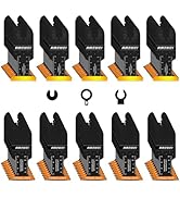 AMZWEI 100PCS Oscillating Tool Blades, Titanium &amp; HCS Oscillating Saw Blades for Metal/Wood/Plast...