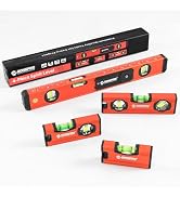 RONGPRO 4-Piece Torpedo Level Set, 16in Light level with Top Scale, Aluminium Alloy Magnetic Spir...