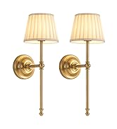 KDG Cordless Wall Sconces Set of 2, Small Wireless 5200mAh Rechargeable Battery Fabric LED Wall L...
