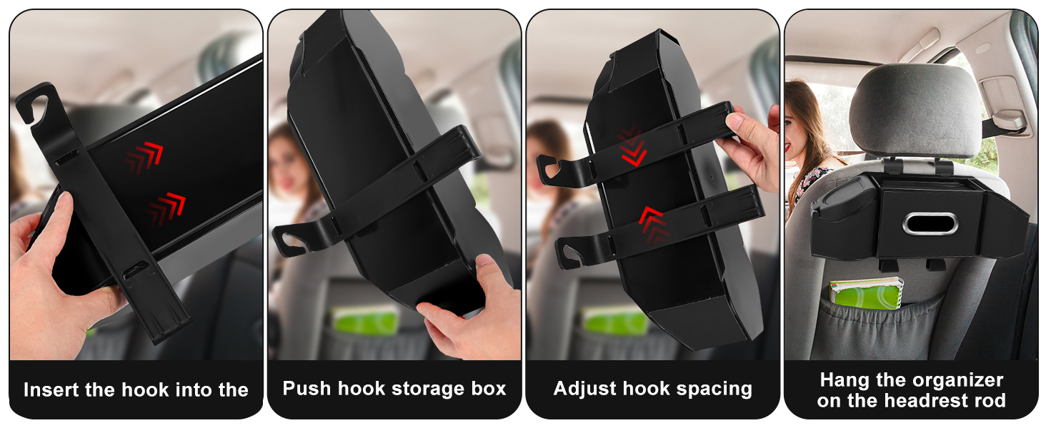 Back seat storage organizer