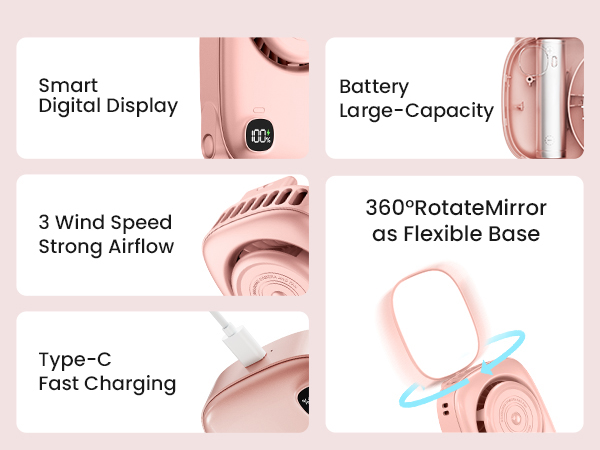 lash fan neck fan rechargeable battery operated fan essentials desk fans small quiet