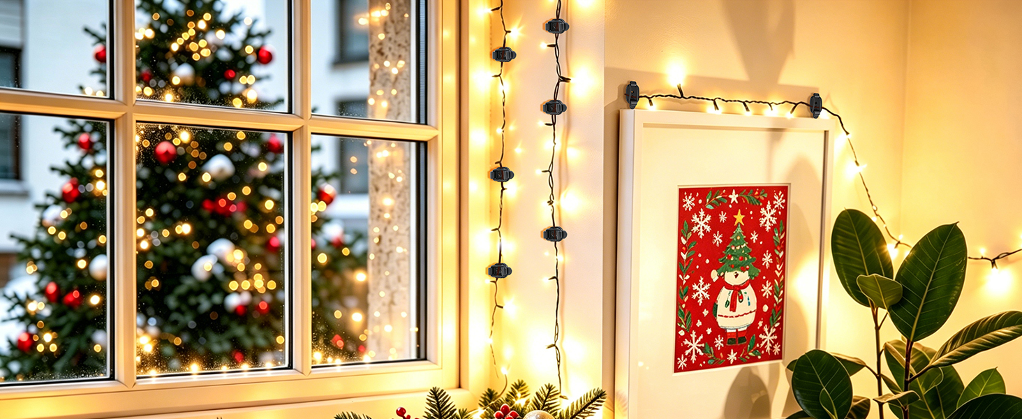 For holiday decorating, wire clips are a great helper for securing festive lights.