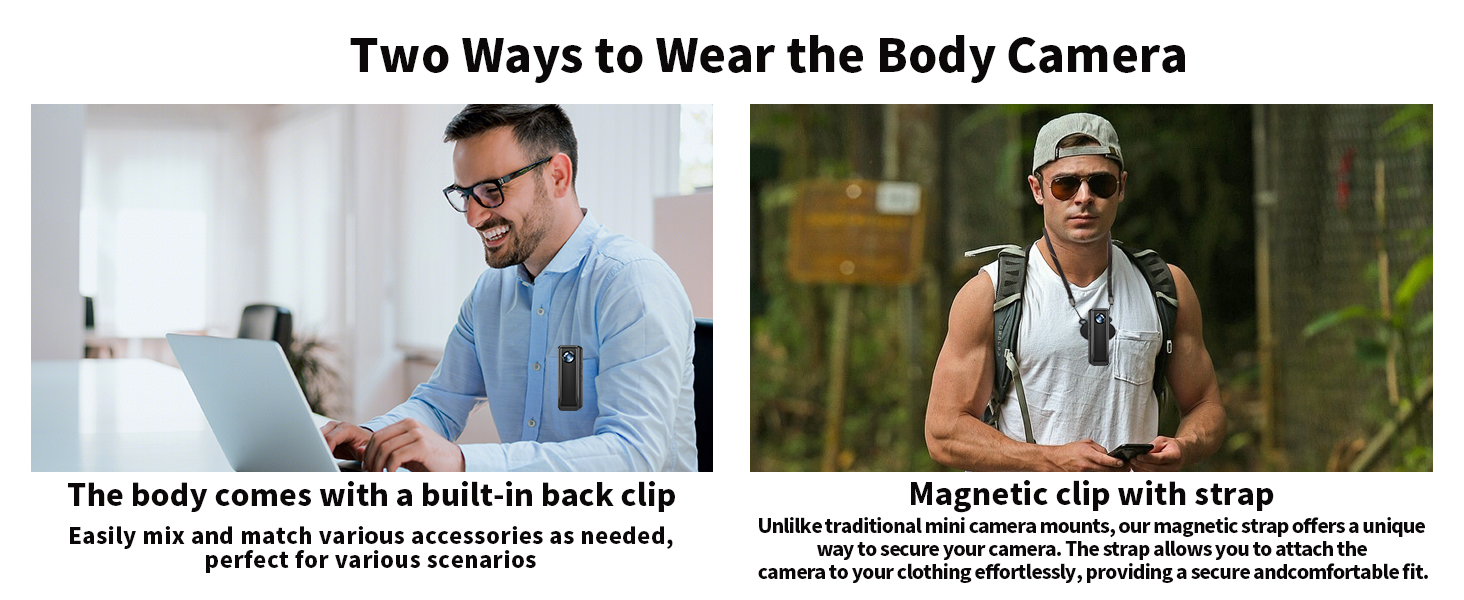 body cam with magnetic clip