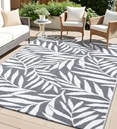 outdoor rug with leaf pattern