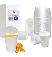 12 OZ Foam Cups for Hot &amp; Cold Drinks. USA-Made 50-Pack - Ideal Styrofoam Coffee Cups, Insulating...