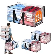 BlissTotes 2-Pack Large Moving Bags with Backpack Straps &amp; Strong Zippers, Heavy-Duty Storage Bag...