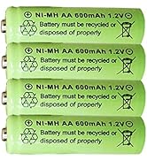 GSUIVEER 1.2V Ni-Mh AA 600mAh Rechargeable Batteries for Outdoor Solar Garden Lights (4 Pack)