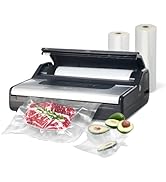 Wevac Vacuum Sealer Machine | Built-in Bag Roll Saver (up to 50’) and Cutter | Double Heat Seal |...