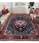 Ciicool Area Rug 5x7ft Washable Rugs for Living Room Non-Slip Indoor Rugs Large Low-Pile Mat Floo...