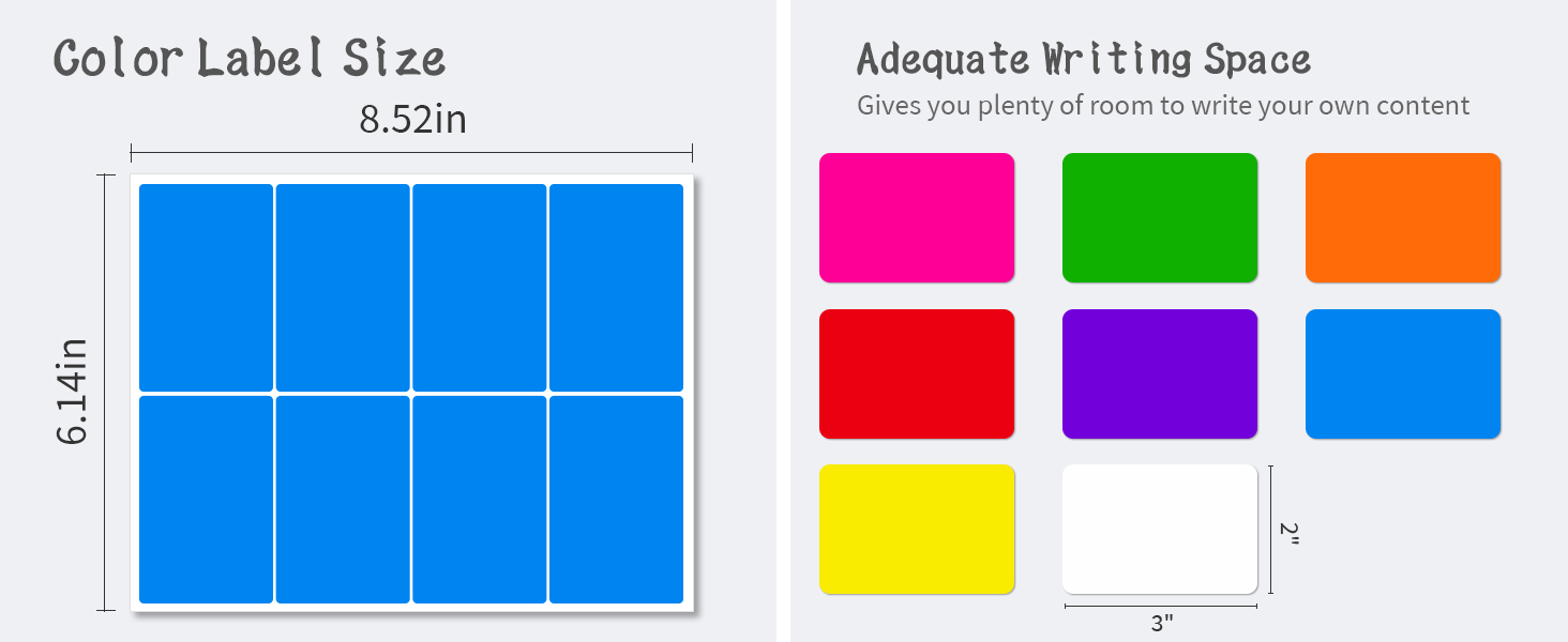 colored labels stickers