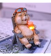 FOXMIS Solar Hedgehog Outdoor Statues for Garden Art Patio Balcony Yard Lawn Porch Home Decoratio...