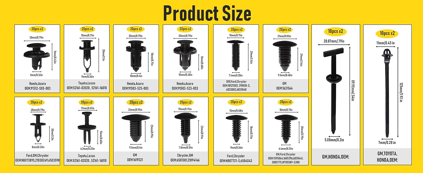 Car Bumper Retainer Clips