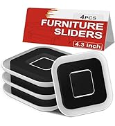 Upgrade Furniture Sliders, Furniture Sliders for Carpets, 4 PCS 4.3" Moving Pads with Anti-Slip G...