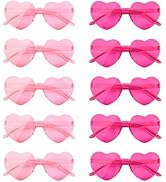 NACHLYNN 10 Pairs Heart Sunglasses Women Rimless Heart Shaped Sunglasses Candy Color Heart Glasse...