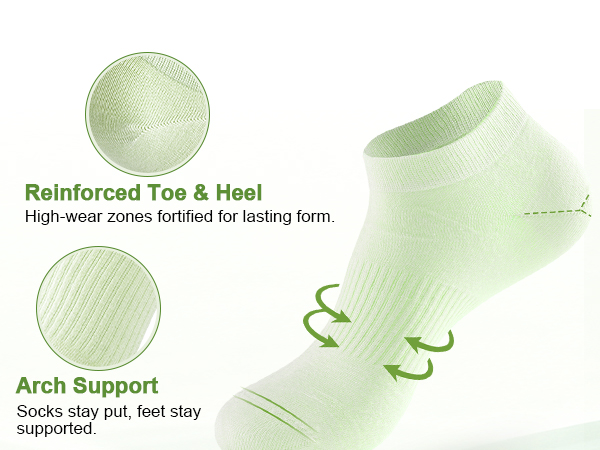 These seamless socks for women reduce friction and irritation with a smooth toe.