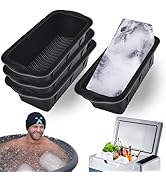 XANGNIER Extra Large Ice Block Mold,4 Pack 9.4lbs Ice Cubes for Cold Plunge or Coolers,Reusable S...