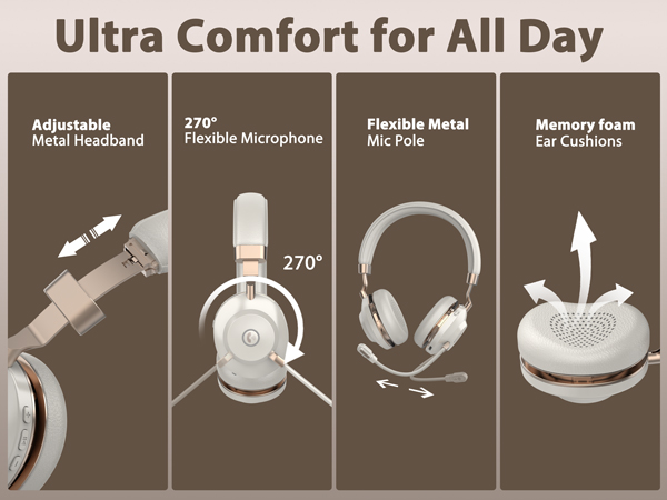 usb wireless headset with microphone for pc