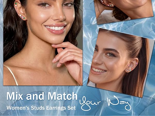 Hypoallergenic Surgical Steel Earrings - Flat Back Stud Earrings for Women