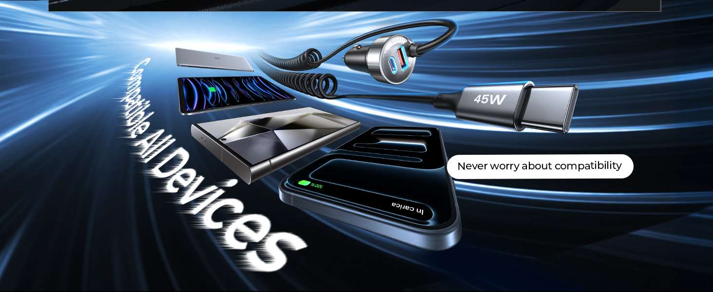 90W Fast Charging Car Charger