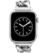 V.R.HOPE Silver Apple Watch Bands for Women, Designer Cowboy Chain Bracelet Strap Compatible with...