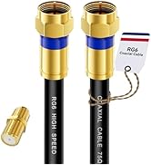 Digoloan Coaxial Cable 3ft/6ft/10ft/15ft/25ft/50ft/60ft/75ft/100ft, RG6 Coax Cable Extender with ...