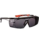 NoCry Tinted Over-Spec Safety Glasses - with Anti-Scratch Wraparound Lenses, Adjustable Arms, and...