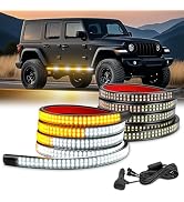 Nilight 2PCS 70 Inch Emergency Strobe Light Strip 1125 LED Running Board Lights Amber White Flexi...