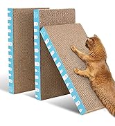 3 Pack ZooZoo Cat Scratching Board Set, Plain Cat Scratching Post Pad Made of Durable Corrugated ...