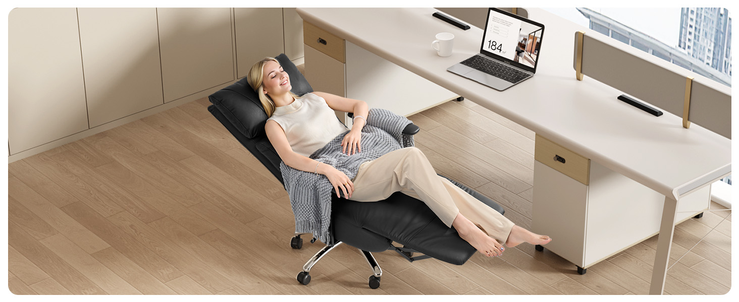 reclining office chair ergonomic with foot rest comfortable executive big and tall office chair