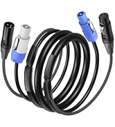 CERRXIAN 3.2 FT PowerCon and DMX Extension Cable, 13AWG AC Power DMX 3Pin XLR Signal Combo Cables...