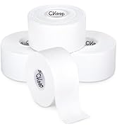 CKeep Athletic Tape,4 Pack White Sports Tape, Very Sturdy No Glue Residue,Wrist Ankle Tape for Mu...