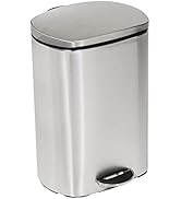 Honey Can Do Rectangular Stainless Steel Step Trash Can with Lid, 12-Liter TRS-09328 Silver