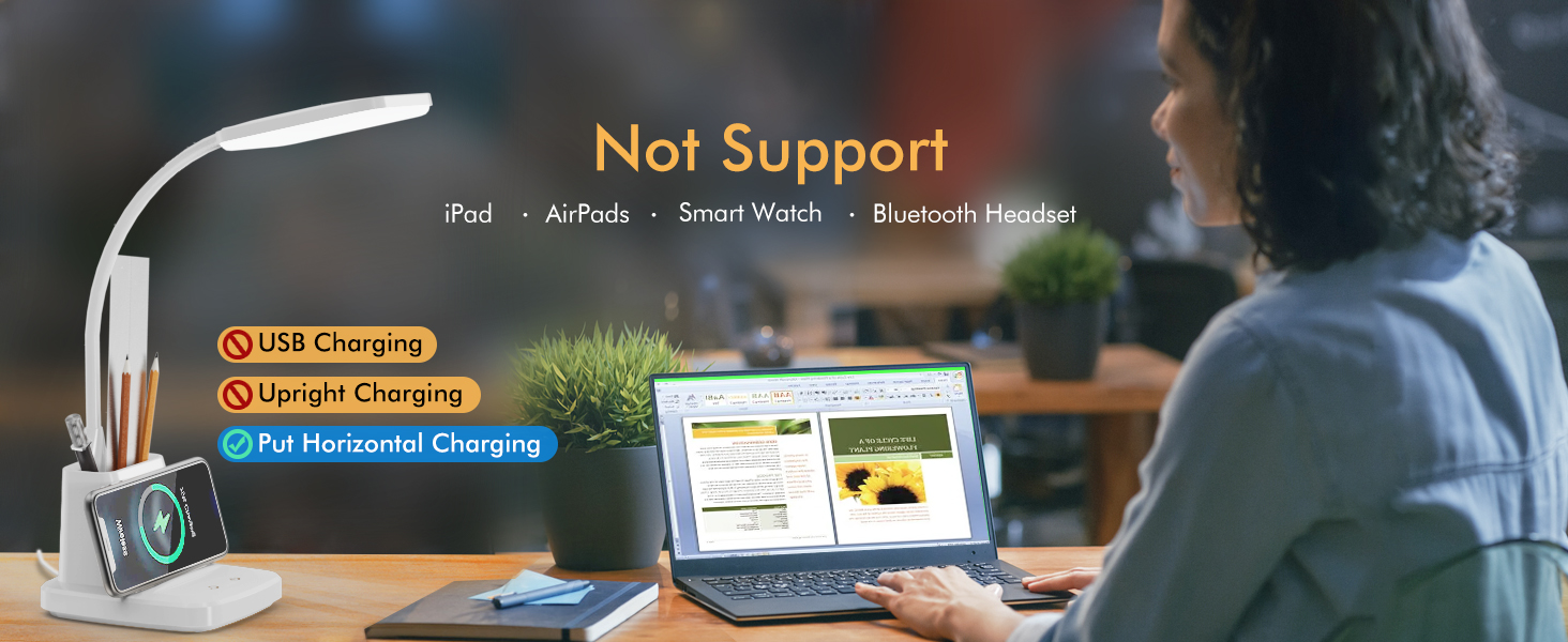 Desk Lamp with Wireless Charger