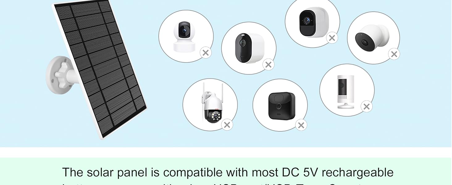 solar panel for DC 5V battery camera